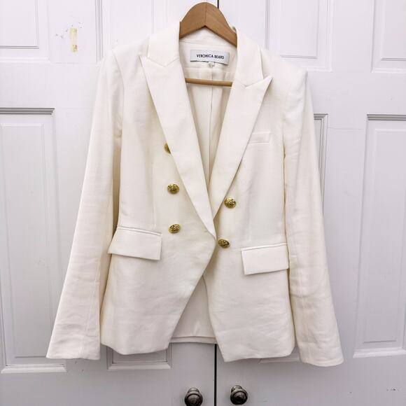 Veronica Beard Miller Linen Dickey Jacket in Off White - Picture 5 of 15